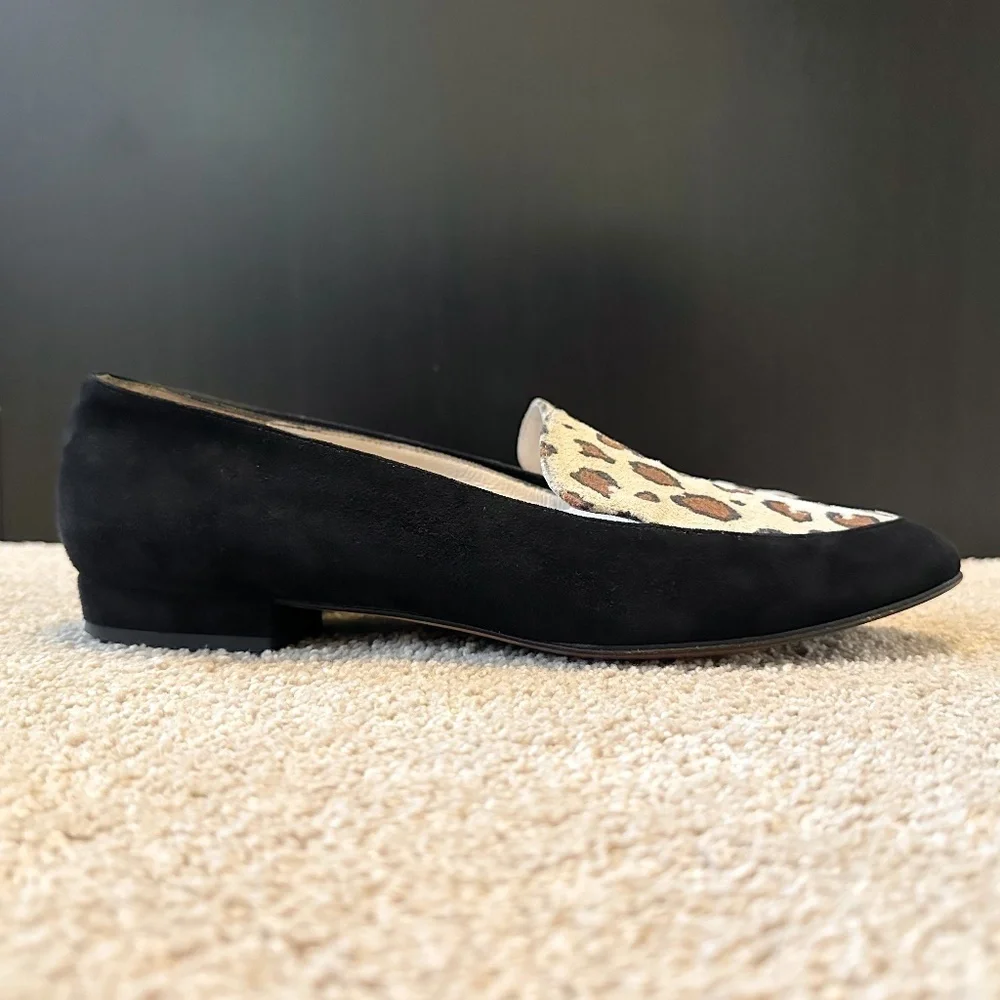 St. John Leopard Suede Loafers